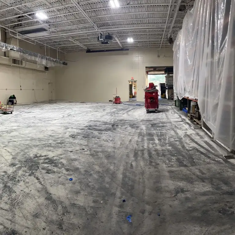 Industrial epoxy flooring installation by a local NJ contractor in a Fairfield warehouse
